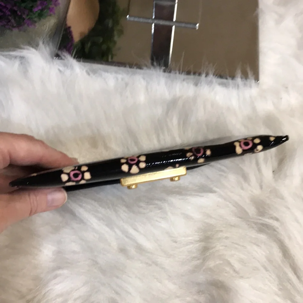 Tory Burch Patent Leather Flower Printed Wallet